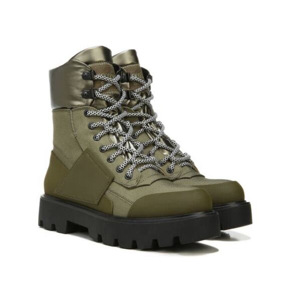 Franco Sarto Women Khaki Balin Outdoors Lace-up Ankle Hiking Boots Size 8.5M - Picture 1 of 7